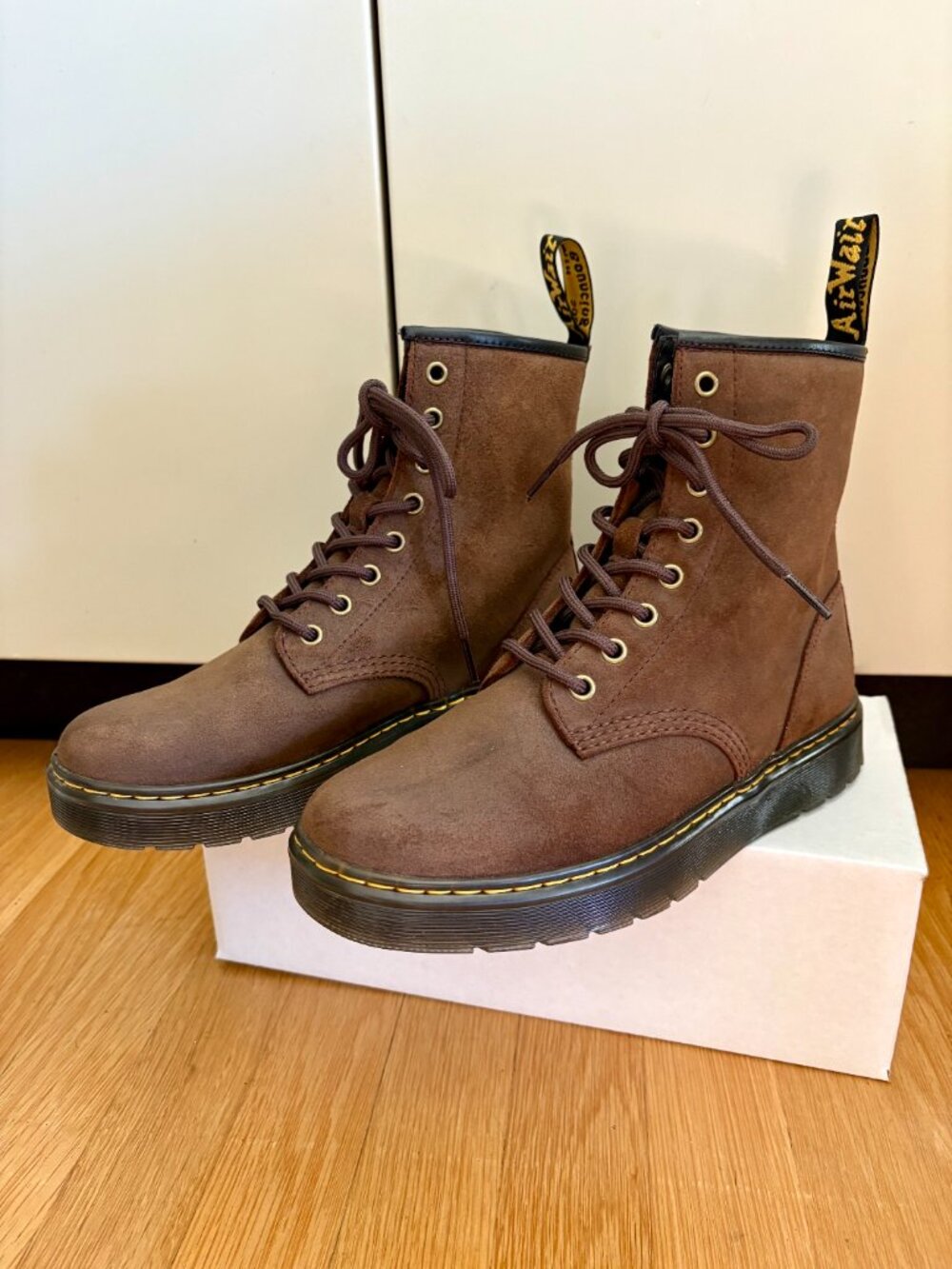 Dr. Martens Zavala Brown Suede Combat Boots - Size 8 - Picture 2 of 9